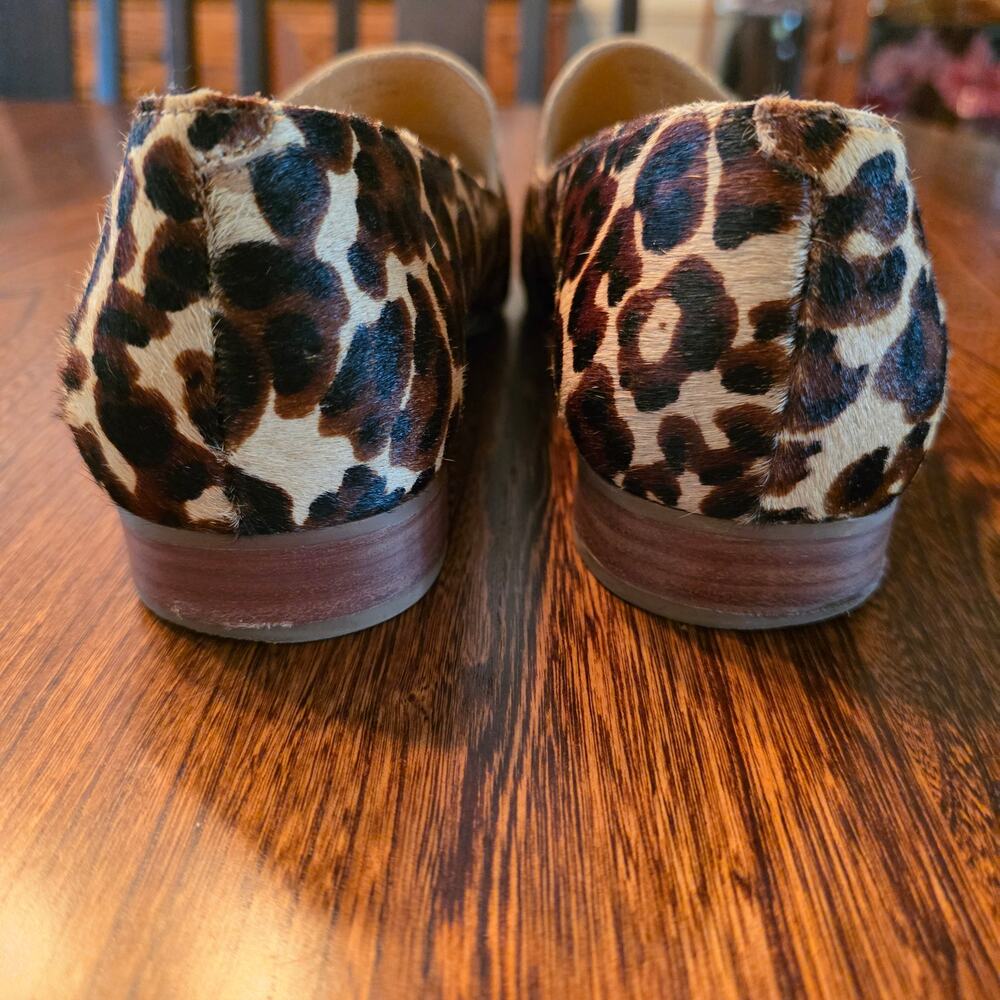 Jack Rogers Audrey Leopard Print Women's Flats SZ 11 Leather Mohair Maximalist - Picture 5 of 6
